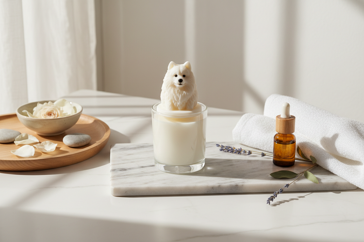 Dog Lover Candle Collection – Hand-poured coconut wax candles with sculpted dog wax toppers by Renes Scented Spark
