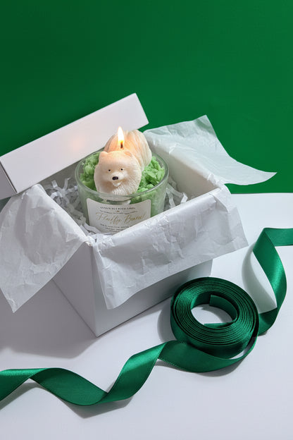 Fluffy Bum — Pomeranian Candle | Brazilian Bum Bum Scent | Hand Sculpted Dog Candle | Dog Mom Gift | Funny Dog Gift