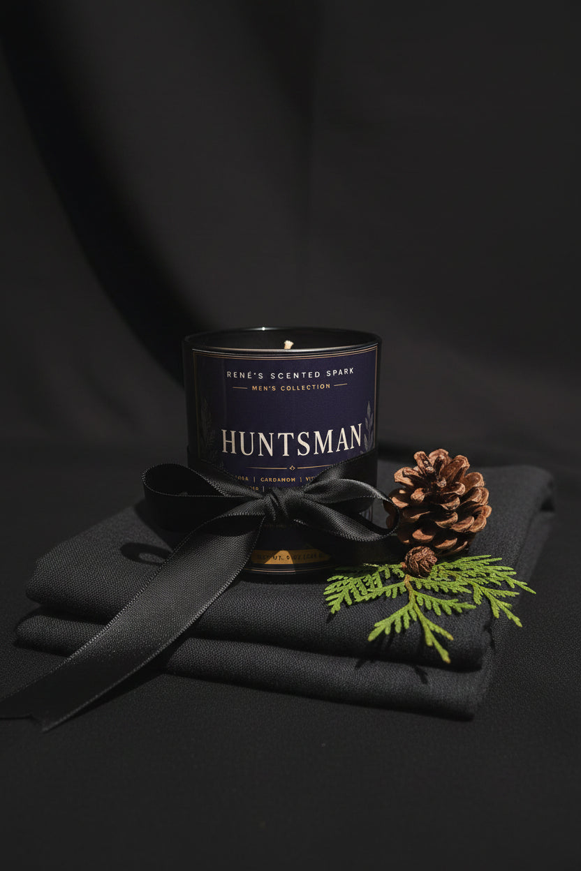 The Huntsman – Luxury Men's Candle | Saffron, Cardamom & Sandalwood | Hand-Poured Coconut Wax | Gift for Him