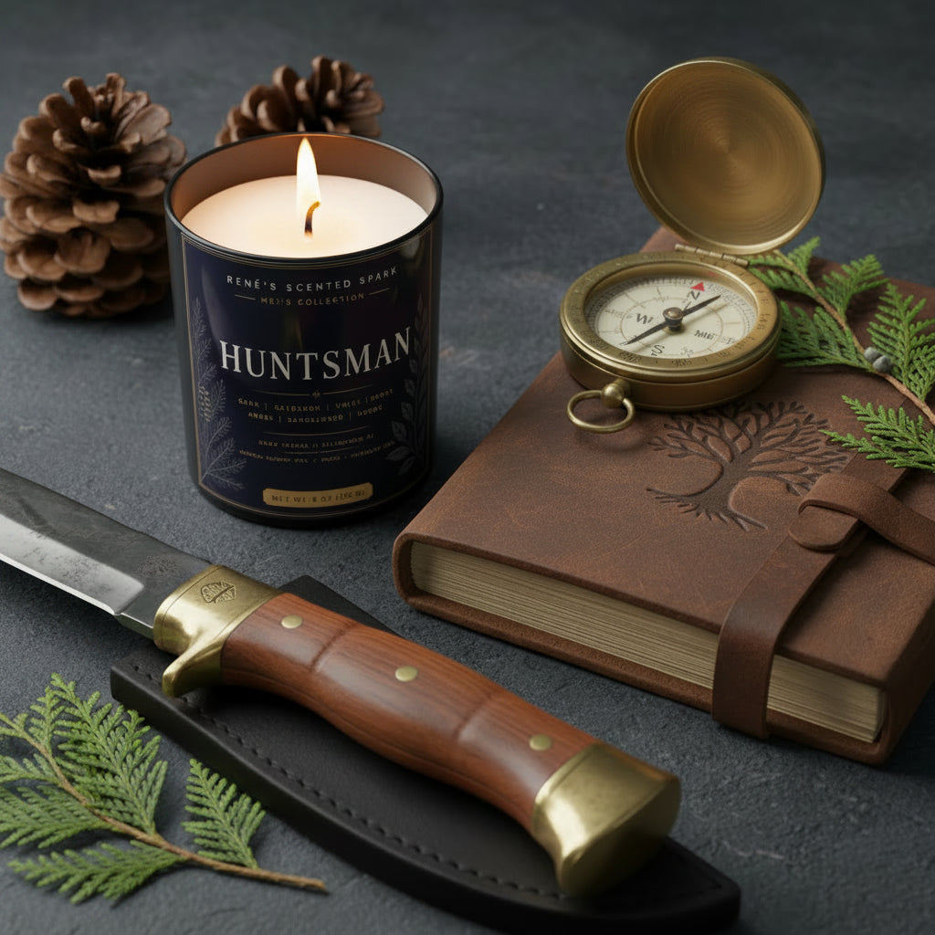 The Huntsman – Luxury Men's Candle | Saffron, Cardamom & Sandalwood | Hand-Poured Coconut Wax | Gift for Him