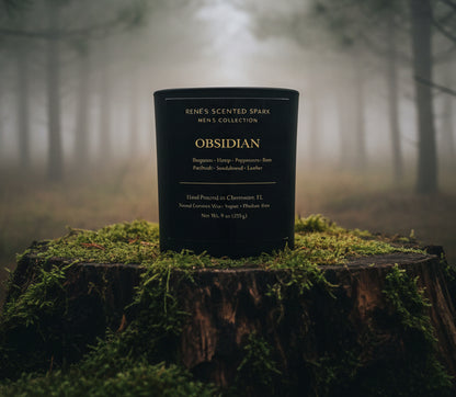 Obsidian – Luxury Men's Candle | Bergamot, Rum, Leather & Sandalwood