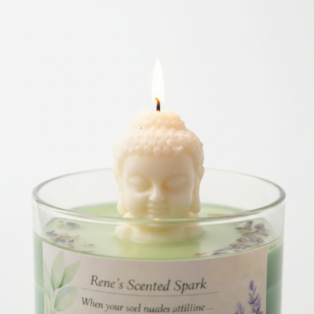 Sage & Serenity coconut wax candle close-up showing clean cotton wick and herbal sage fragrance, hand-poured in Clearwater, FL