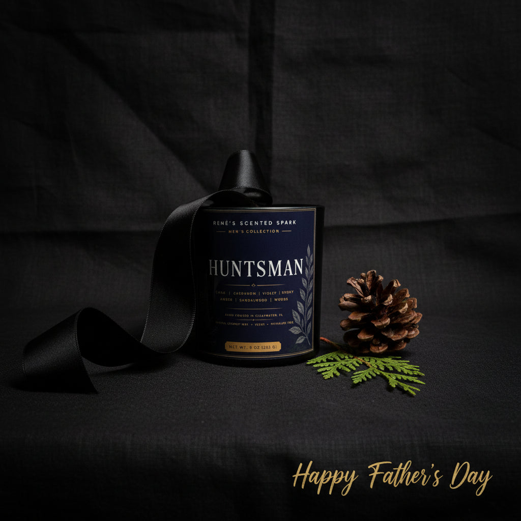 The Huntsman – Luxury Men's Candle | Saffron, Cardamom & Sandalwood | Hand-Poured Coconut Wax | Gift for Him