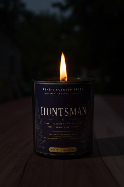 The Huntsman – Luxury Men's Candle | Saffron, Cardamom & Sandalwood | Hand-Poured Coconut Wax | Gift for Him