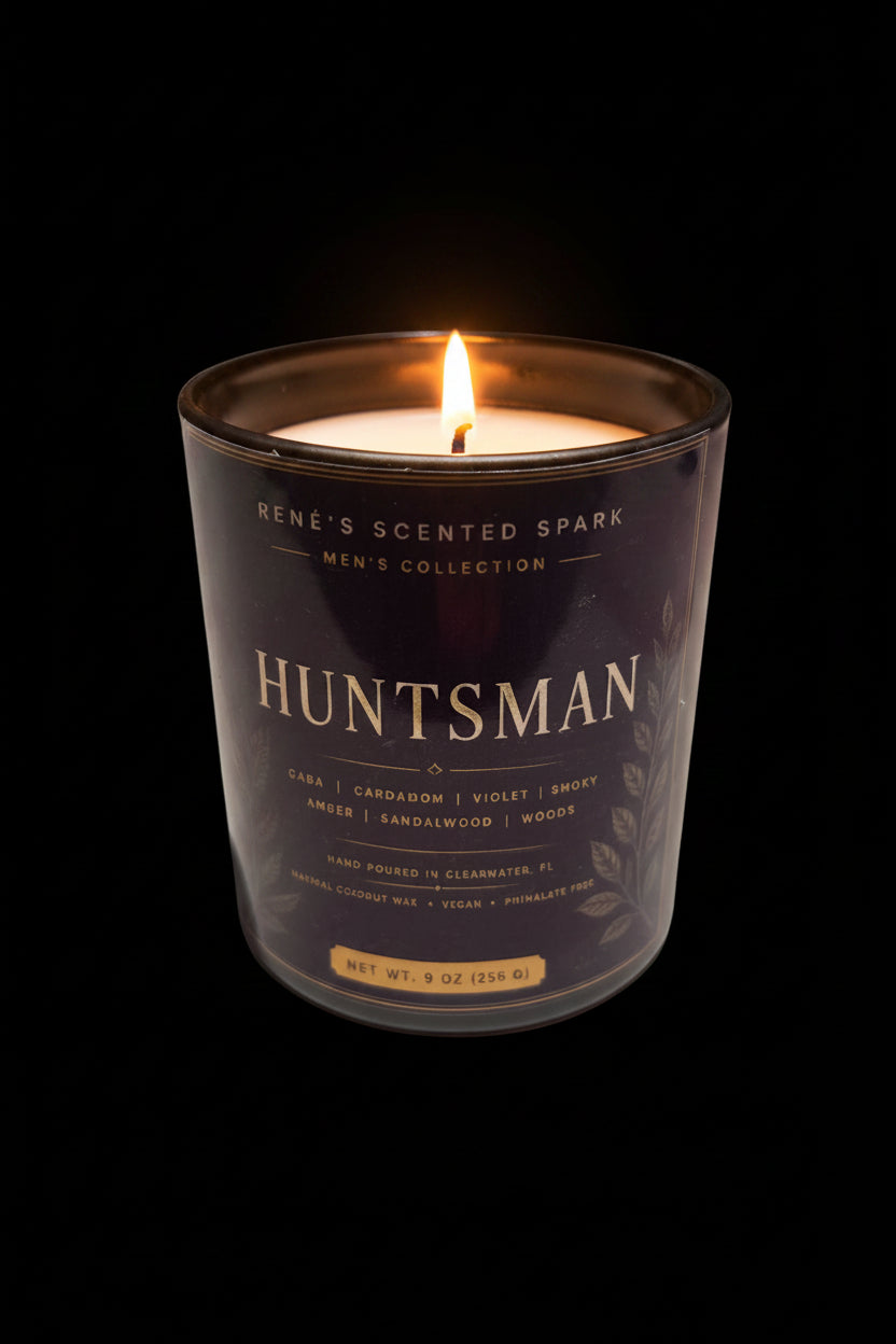 The Huntsman – Luxury Men's Candle | Saffron, Cardamom & Sandalwood | Hand-Poured Coconut Wax | Gift for Him
