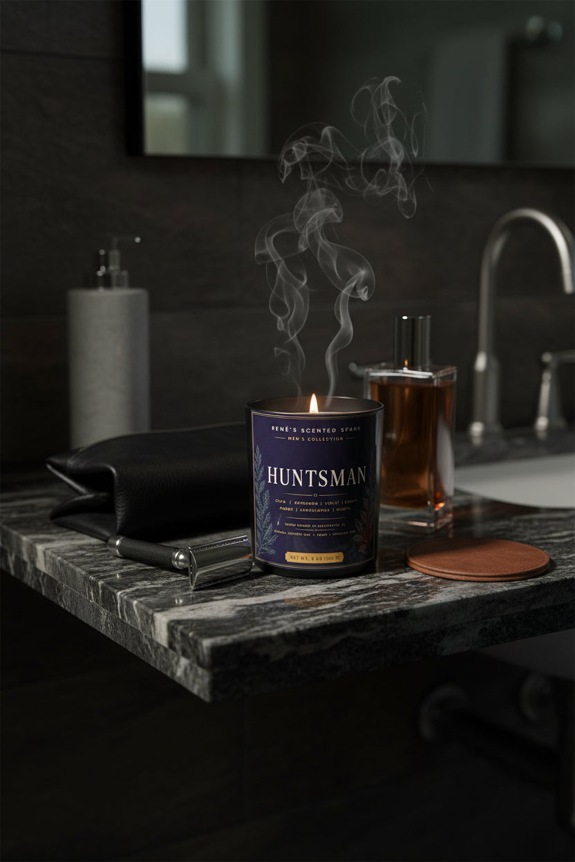 The Huntsman – Luxury Men's Candle | Saffron, Cardamom & Sandalwood | Hand-Poured Coconut Wax | Gift for Him