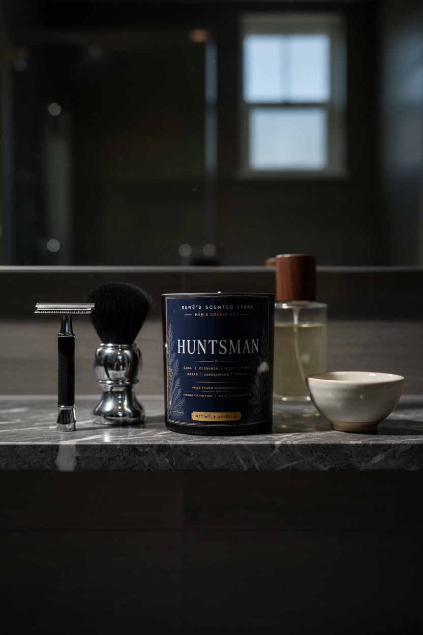 The Huntsman – Luxury Men's Candle | Saffron, Cardamom & Sandalwood | Hand-Poured Coconut Wax | Gift for Him
