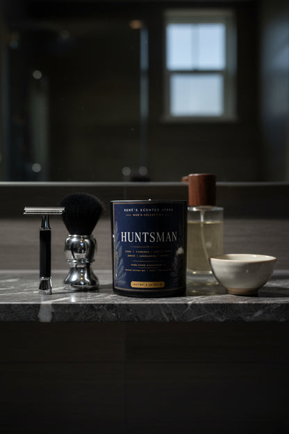 The Huntsman – Luxury Men's Candle | Saffron, Cardamom & Sandalwood | Hand-Poured Coconut Wax | Gift for Him