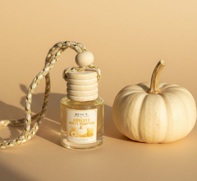 Ambered White Pumpkin car air freshener