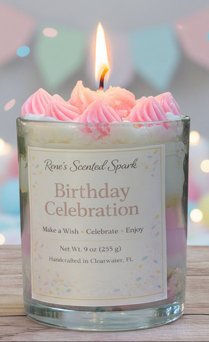 Candle labeled 'Birthday Celebration'