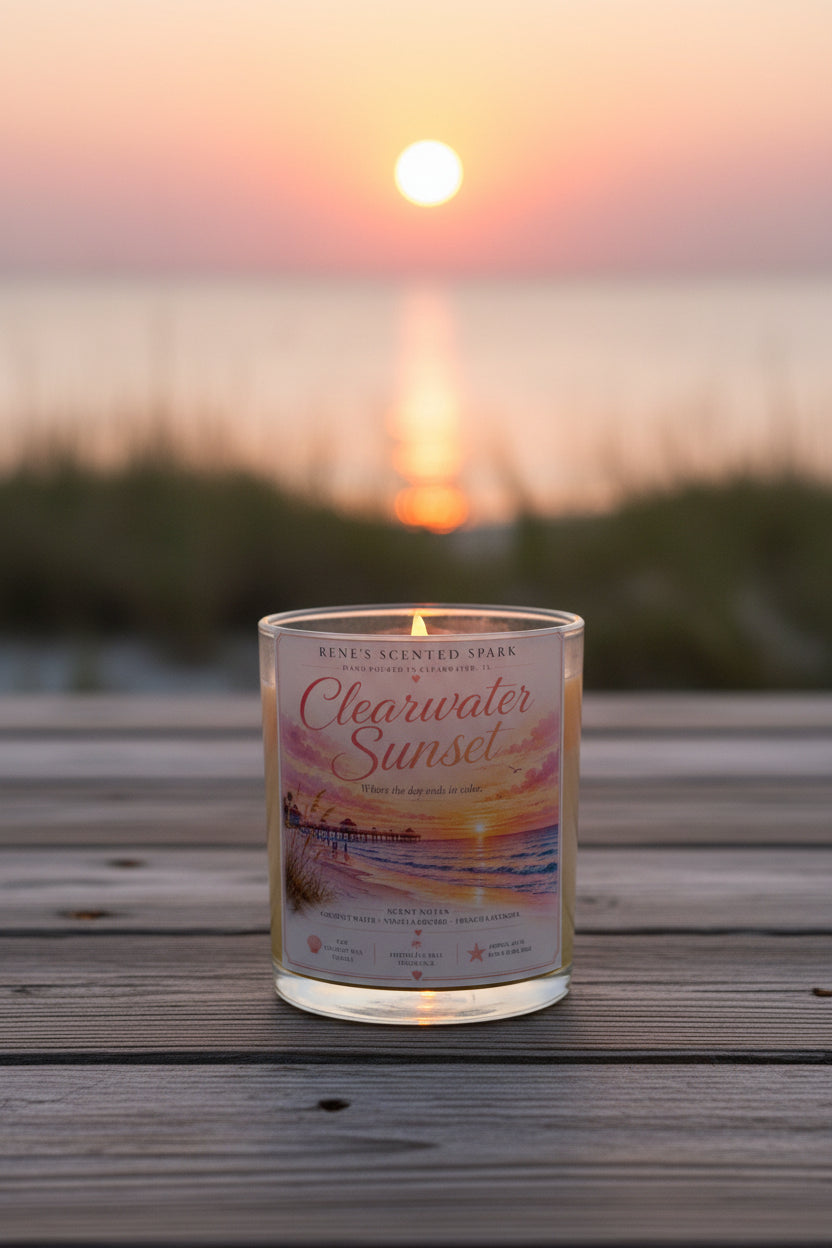 Clearwater Sunset — Florida Candle | Coconut Water Vanilla Orchid French Lavender | 9 oz Coconut Wax
