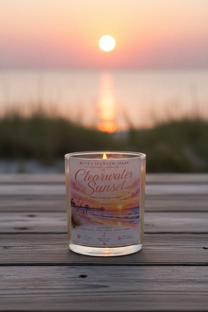 Clearwater Sunset — Florida Candle | Coconut Water Vanilla Orchid French Lavender | 9 oz Coconut Wax