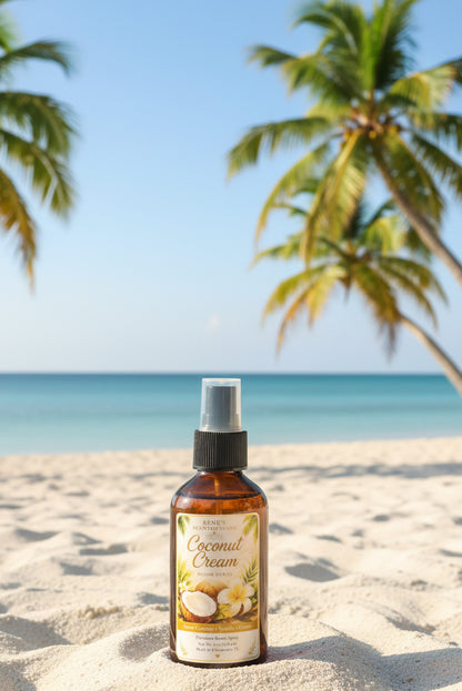 Sugared Coconut & Vanilla Room Spray | Coastal Home Fragrance | Hand Poured Gift | 4 oz