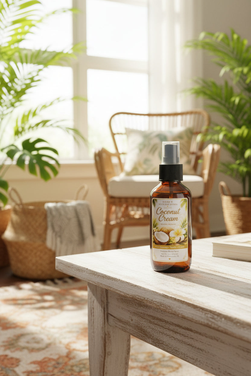 Sugared Coconut & Vanilla Room Spray | Coastal Home Fragrance | Hand Poured Gift | 4 oz