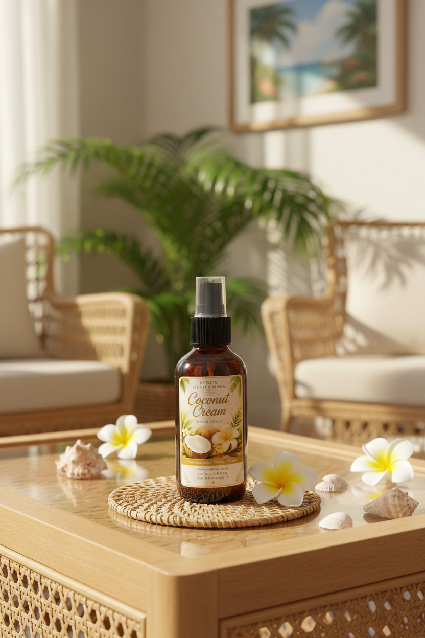 Sugared Coconut & Vanilla Room Spray | Coastal Home Fragrance | Hand Poured Gift | 4 oz