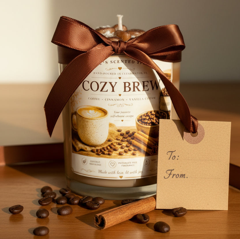 Cozy Brew | Fall Candle | Coffee Cinnamon Vanilla | 9 oz Coconut Wax Candle | Autumn Home Decor