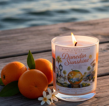 Dunedin Sunshine — Florida Candle | Juicy Orange Sweet Citrus Vanilla Bean | 9 oz Coconut Wax