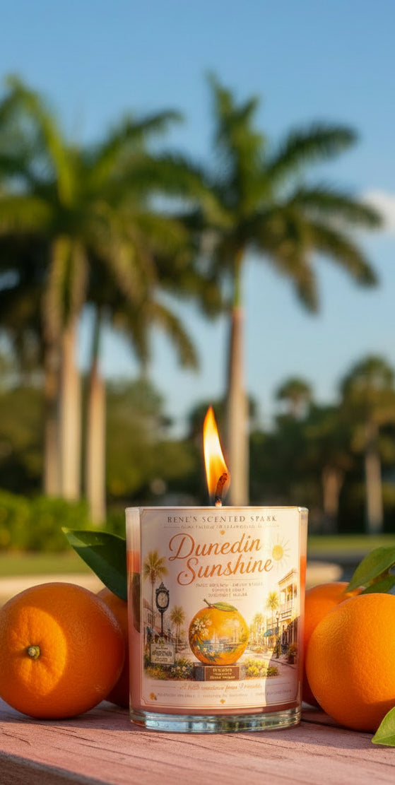 Dunedin Sunshine — Florida Candle | Juicy Orange Sweet Citrus Vanilla Bean | 9 oz Coconut Wax