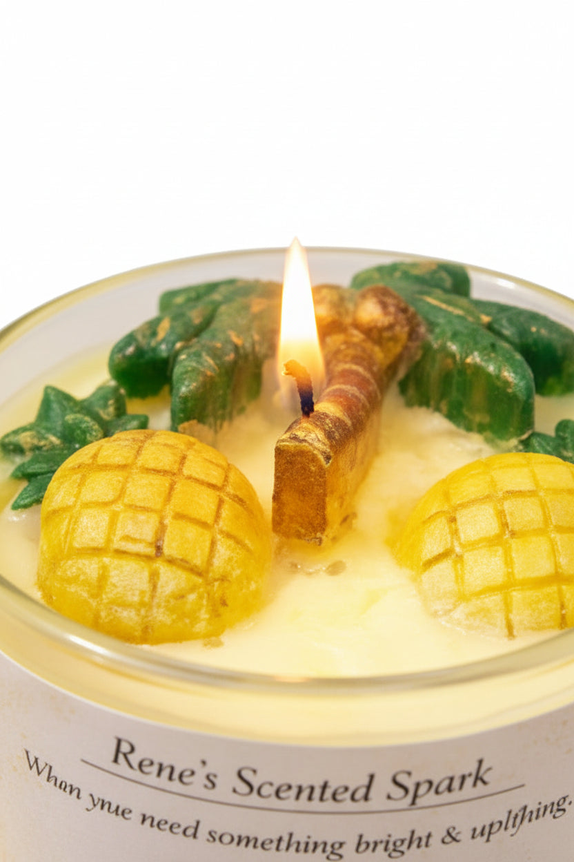Golden Pineapple – Tropical Pineapple & Mango Coconut Wax Candle | Hand-Poured | Summer Gift for Her