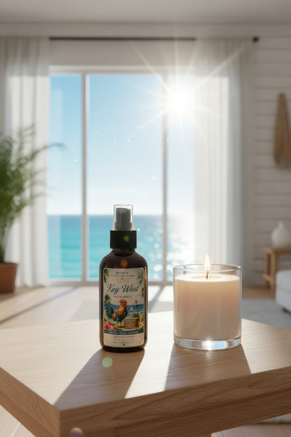 Key West Sea Salt & Agave Room Spray | Coastal Home Fragrance | Hand Poured Gift | 4 oz