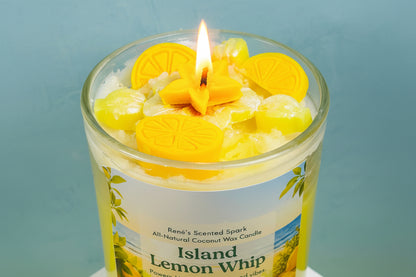 Island Lemon Whip Coconut Wax Candle | Tropical Lemon Cake Scent | Hand-Poured in Clearwater, FL
