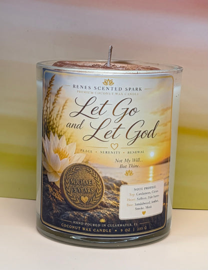 Let Go and Let God Personalized Sobriety Candle