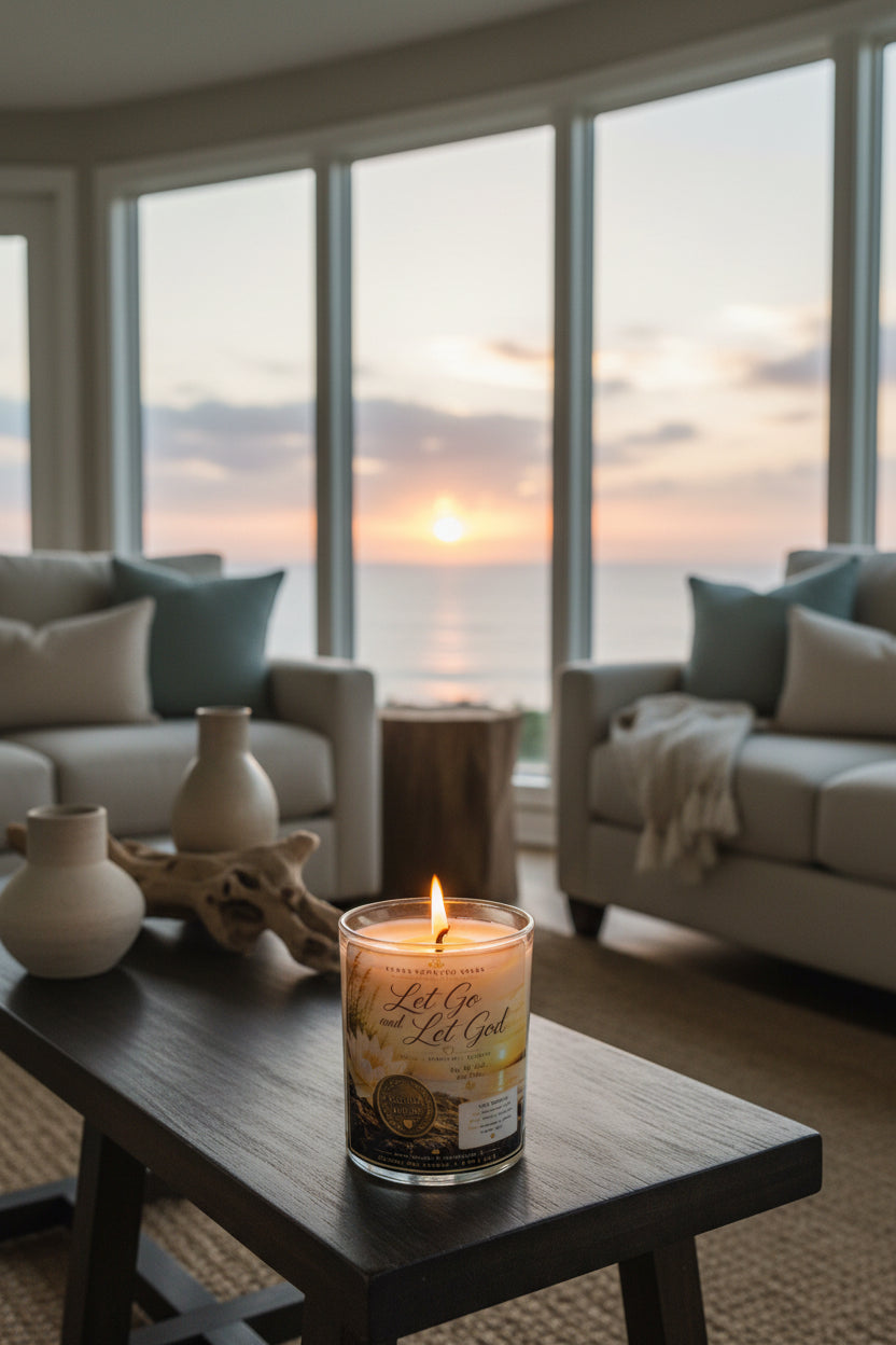 Let Go and Let God Personalized Sobriety Candle