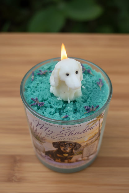 My Shadow – Dachshund Candle | Hand Poured Coconut Wax | Lavender & Vanilla | Dog Lover Gift