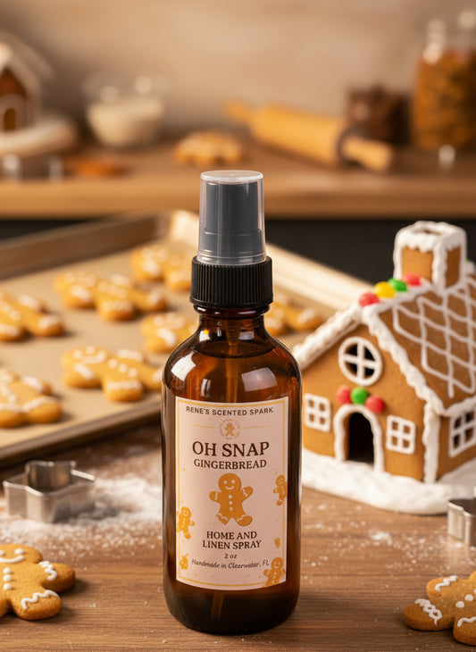 Oh Snap – Gingerbread Home & Linen Spray | Holiday Room Mist | Warm Ginger, Cinnamon & Vanilla