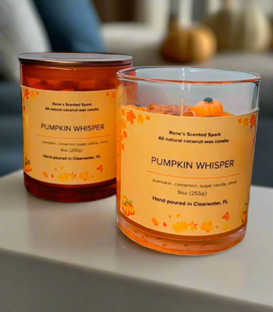 Pumpkin  Spice, Cinnamon and Clove Scented  Candle