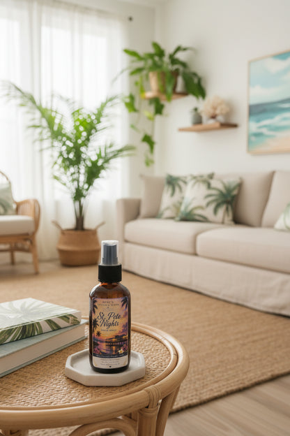 St. Pete Nights Room Spray | Black Coconut Vanilla Musk | Coastal Sunset Home Fragrance | 4 oz