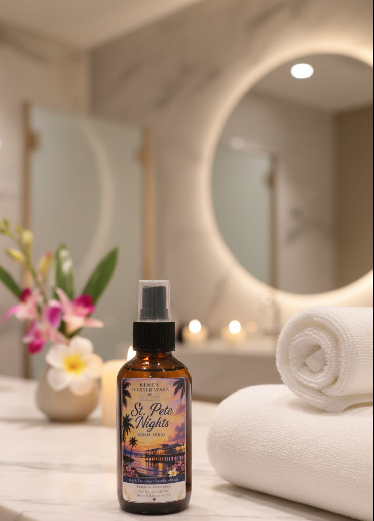 St. Pete Nights Room Spray | Black Coconut Vanilla Musk | Coastal Sunset Home Fragrance | 4 oz