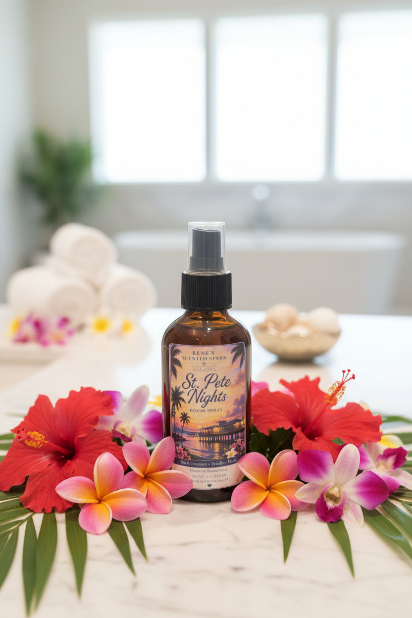St. Pete Nights Room Spray | Black Coconut Vanilla Musk | Coastal Sunset Home Fragrance | 4 oz